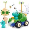 KaeKid RC Dinosaur Toy Car for Boys, Ages 2-3, Electric RC Remote Control Car with LED Lights and Music, Popular for Kids, Ages 2, 3, 4, and 5, Boys a