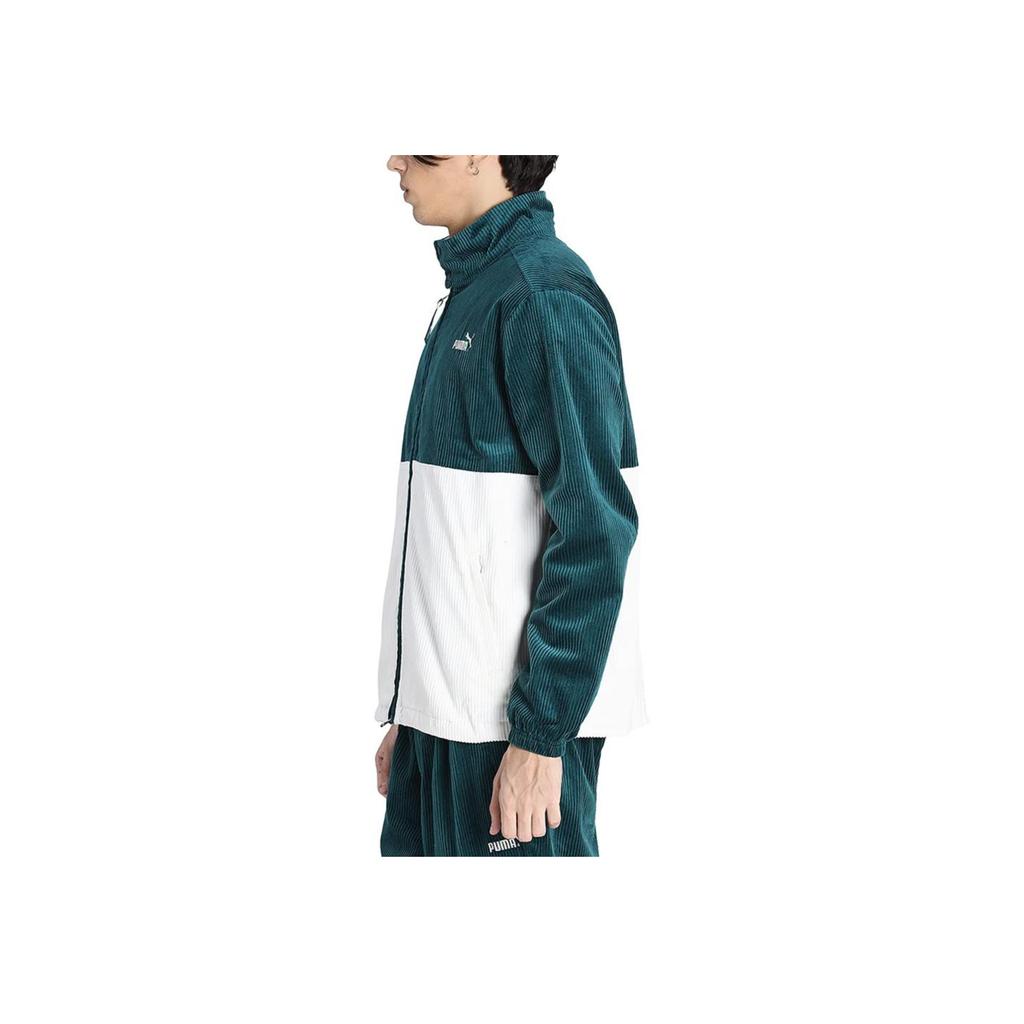 Puma Embroidered Logo Zip-Up Stand Collar Jacket Men Jackets Green 532436-40