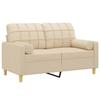 VidaXL 2-seater Sofa with Decorative Pillows Cream 120 Cm Fabric, Sofa, Loveseat, Living Room Sofa, Sofas, Sofa 3200776