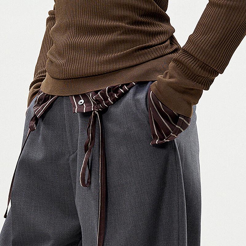 LESS Women's 100% Wool Straight Cropped Pants