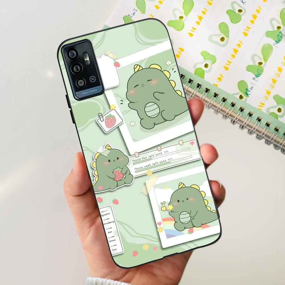 For ZTE Blade A71 6.52" Case Cartoon Dinosaur Football TPU Soft Silicone Cover For ZTE Blade A71 2021 A7030 Phone Cases Fundas