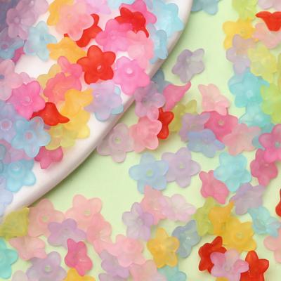 9x4mm Candy Color 200Pcs Acrylic Frosted Transparent Small Trumpet Flower Beads Fashion Jewelry Making Diy Jewelry Materials