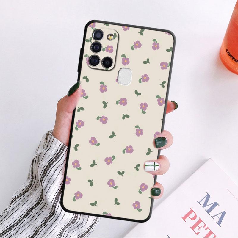Matte Tpu Soft Case For Samsung Galaxy A02s A10s A40 A50 A70 A03 Core A04 A10 A02 A01 A03s A04s A20e A20 A30 Flower Cover Bag