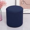 New Solid Color Jacquard Ottoman Cover Round Elastic Footrest Slipcover Soft Footstool Case Living Room