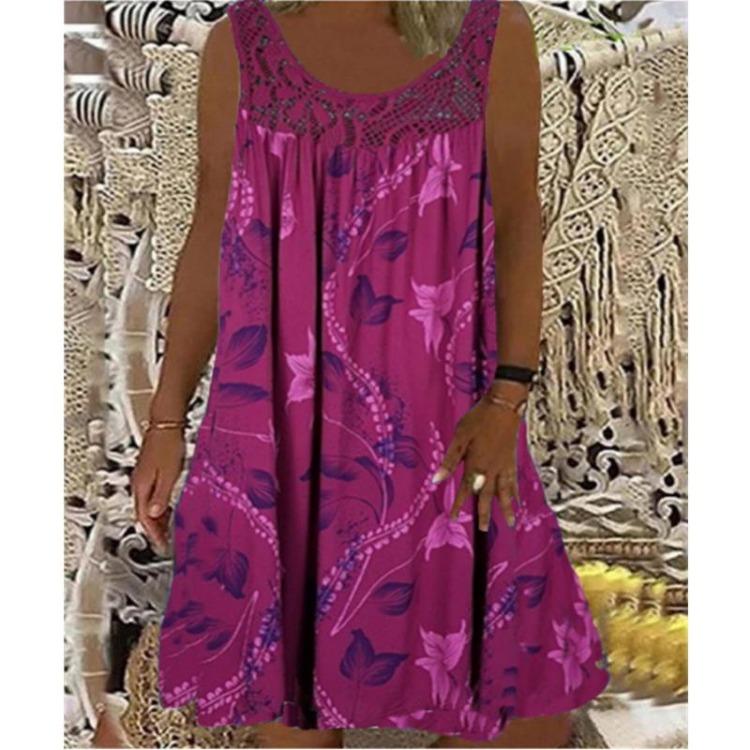 Ladies European American Casual Lace Strapless Dress Loose Strap Dress