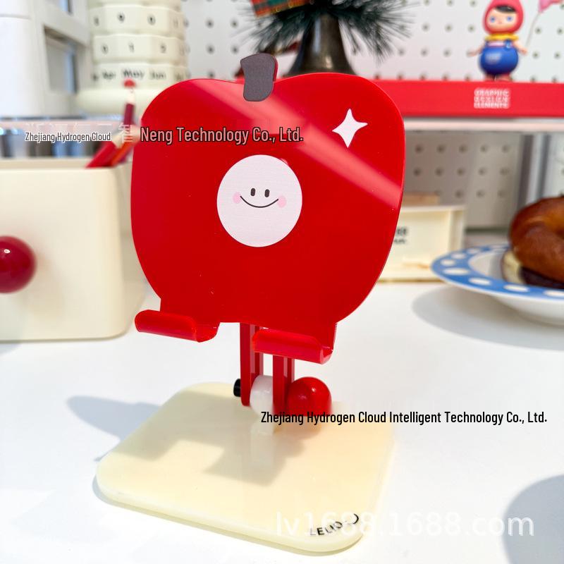 Adjustable Cartoon Acrylic Phone/Tablet Stand with Smiling Face Design ярко-красный