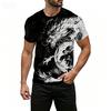 Retro Men's T-shirt Cool Animal Pattern 3D Printing Summer Short Sleeved T-shirt Fashionable Top T-shirt