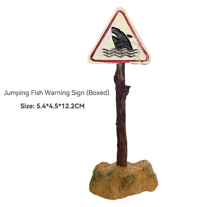 1Pcs Creative Resin Warning Signs Fish Tank Decoration Aquarium Signs Crafts Aquarium Aquascape Decoration