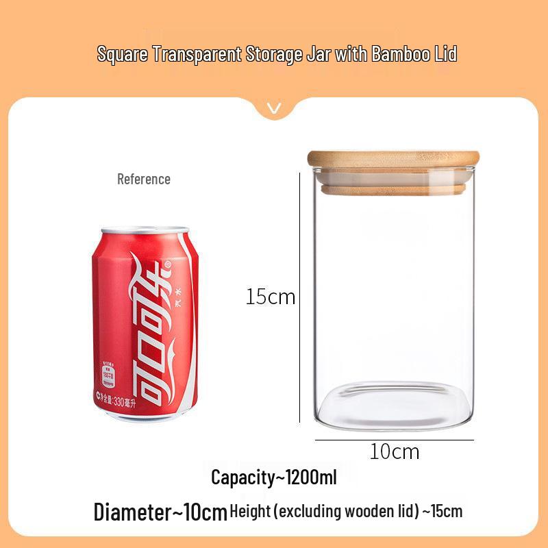 Square Moisture-Proof Glass Jar with Lid for Tea and Spices - New Style Storage Solution