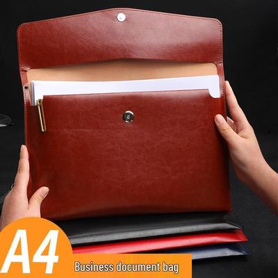 Business A4 PU Aktentasche - Einfache Vertrags- & Besprechungsmaterial-Aufbewahrungshülle