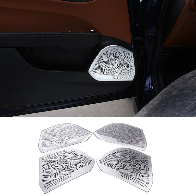For Alfa Romeo Giulia 2017 2018   Aluminum Alloy Car Door Speaker Cover Trim Sticker Car Interior Accessories