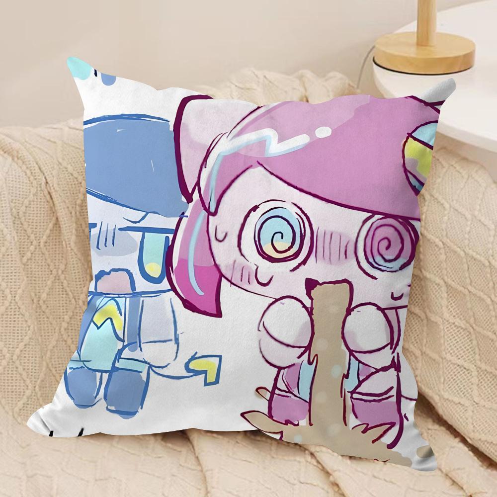 Cute P-Pepoyo Artist Producer Cushion Cover Silky Short Plush Invisible Zipper Dustproof Sofa Pillow Case For Home Decor