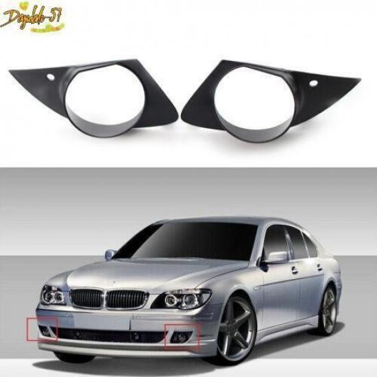 Front For BMW E65 E66 750i 760Li 2006-08 Bumper Grill Fog Light Lamp Black Cover