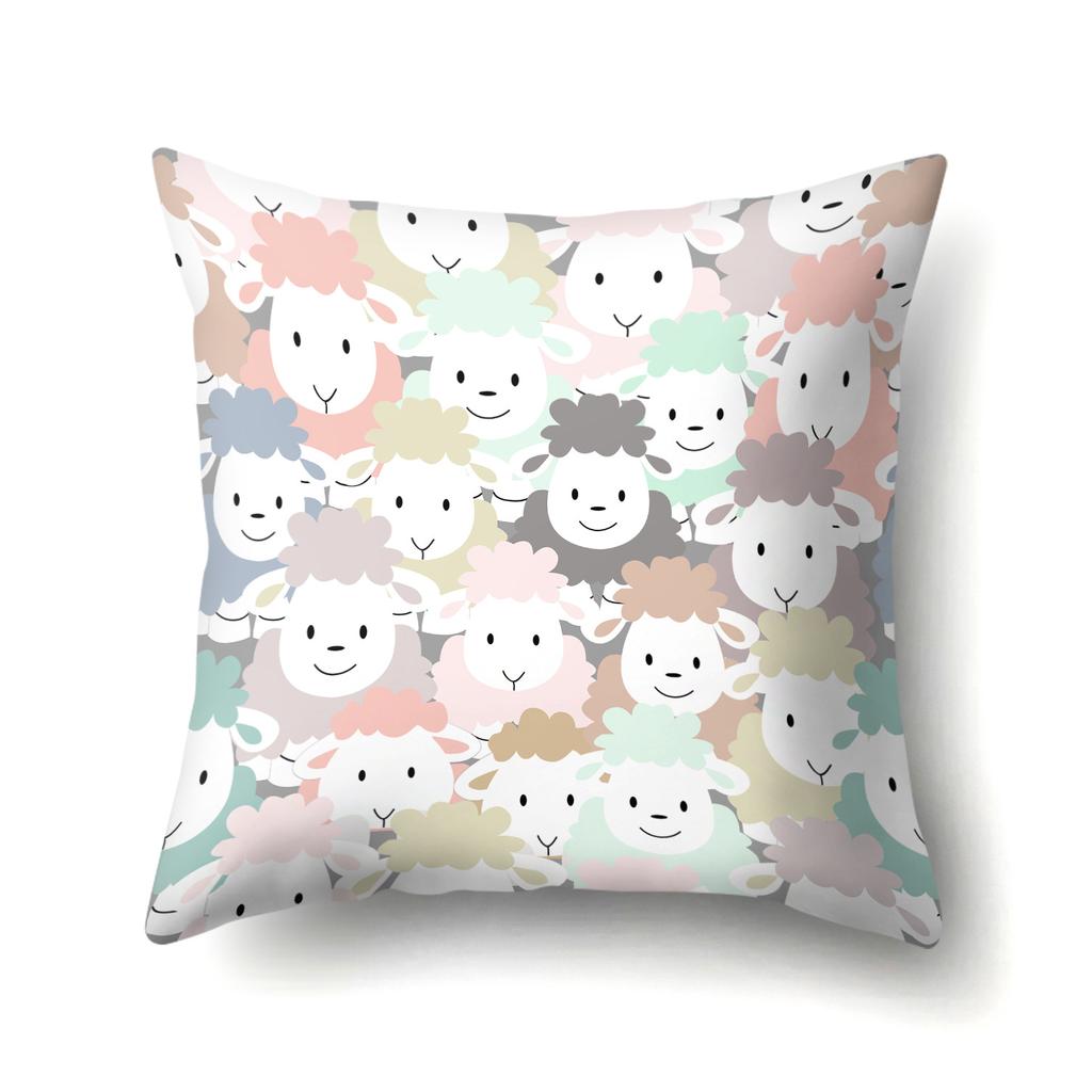 Geometric Animal Pattern Single-sided Pillowcase Office Hug Pillowcase Waist Pillowcase Polyester Simple Sofa Pillowcase