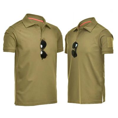 Taktisches T-Shirt, Militär, Armee, Kampf-T-Shirt, schnell trocknend, T-Shirts, Herren, Outdoor, Jagd, Camping, Wandern, O-Ausschnitt, Revers, kurze Ärmel
