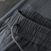 Men's Breathable Gray Cotton-Linen Straight-Leg Loose-Fit Pants, Summer Plus Size Casual Wear