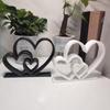 New Heart Sculpture Valentine Gift Black White Modern Design Bookshelf Desktop Decor Home Decor Art Minimalist Love Decoration