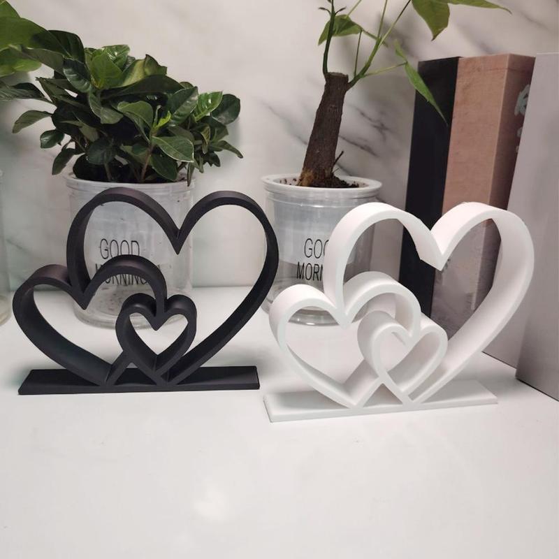 New Heart Sculpture Valentine Gift Black White Modern Design Bookshelf Desktop Decor Home Decor Art Minimalist Love Decoration