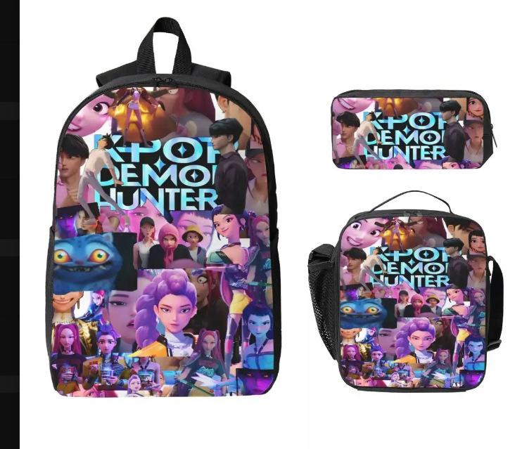 Student Schoolbag Three-Piece Girl Large-Capacity Middle School Student Backpack