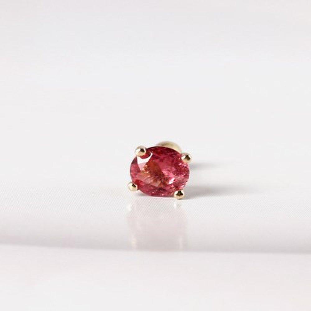 14K Pink Tourmaline Birthstone Earrings_5.0mm
