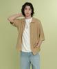 Crochet Half Knit Shirt Beige