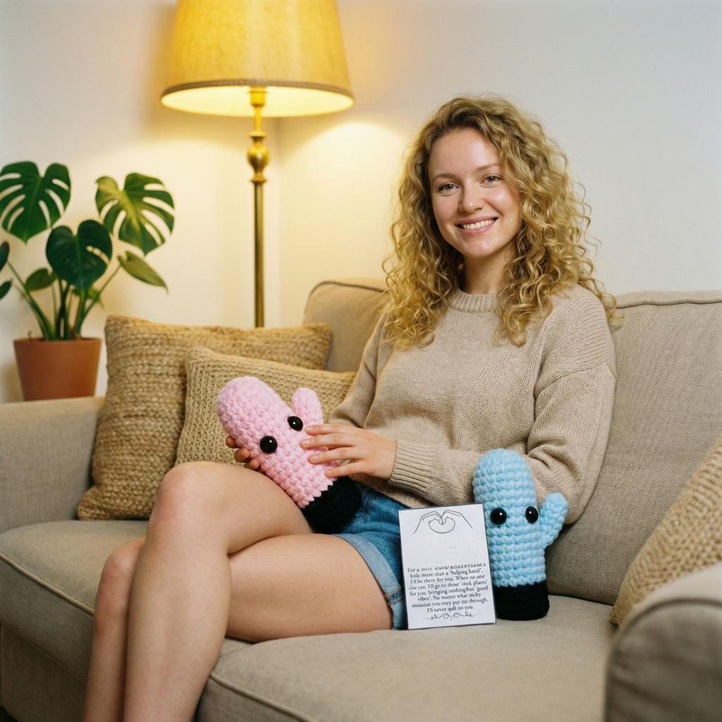 Meticulously Crafted From Soft Yarn, This Unique Knitted Toy Offers A Quirky, Tactile Comfort.