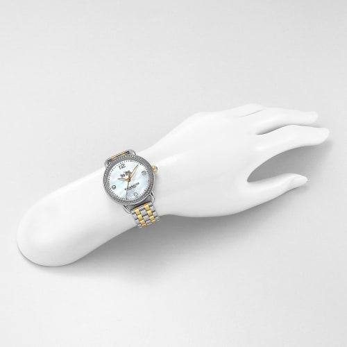 Coach DELANCEY Women's 36mm White Pearl Dial Stainless Steel Quartz Watch (14502484) In Multicolor
