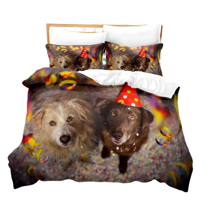 

3D Bedding Set Cartoon Snow Dog Duvet Cover Sets Kids,Twin Full Queen King Bedroom Set Home Textile Housse De Couette EU single(135x200cm)
