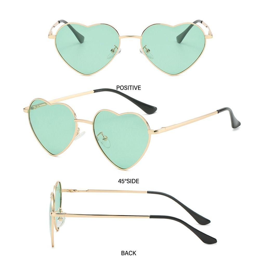 Vintage Fancy Accessories Metal Frame Heart-Shaped Sunglasses Shades 90s Glasses Heart Sun Glasses