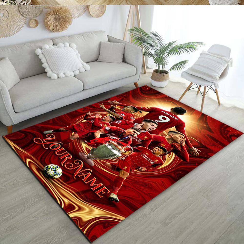 Liverpool Fc Customize Your Name Area Rug Perfect For Decorate Room Foyer Hallway Outdoor Antislip Carpet Office Home Decor