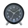 Wm.Widdop Round Alarm Clock Sweep Movement with Silver Hands & Feet - Black