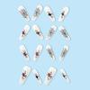 24Pcs Long Coffin Press On Nails with Glue Halloween White Spider Web Acrylic Nail Set