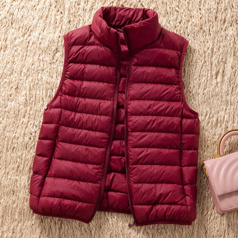 White Duck Down Women Sleeveless Jackets Arrivals Female Ultra Lightweight Packable Vest Women Coats