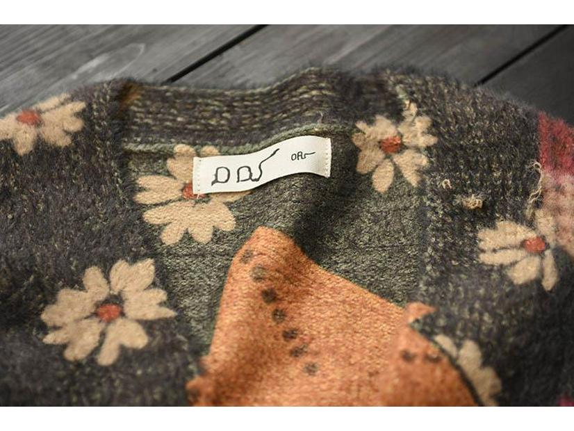 Vintage Autumn Winter Faux Mink Print Cardigan - Women's Loose Slimming Long Sleeve Knit Top