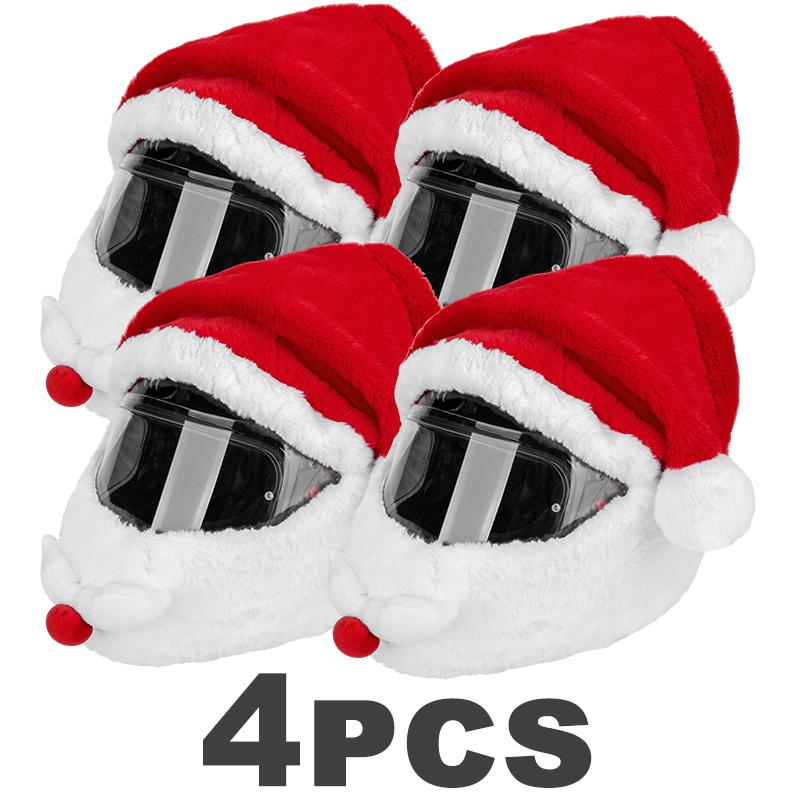 Santa Motorcycle Helmet Cover Decoration for Christmas Cycling Full Face Hat Santa Claus Racing Cap Christmas Gift Helmet Cover