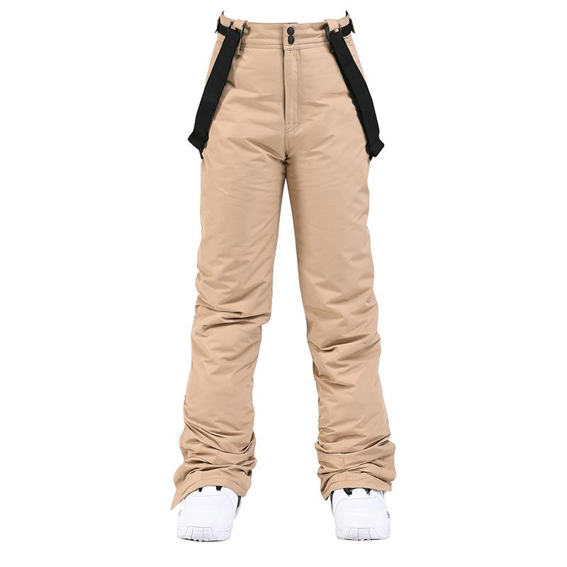 Youth Windproof and Waterproof Removable Elastic Waist Ski Pants, Unisex Winter Thickened Warm Pants