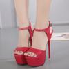 Patent Leather Platform High Heel Women's Sandals for Nightclubs and Stages
