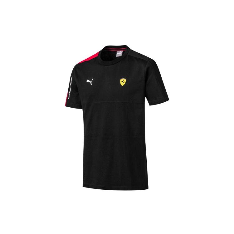 PUMA Ferrari Series Athleisure Casual Sports Splicing Round Neck Short Sleeve Black Men s 595427-02 S