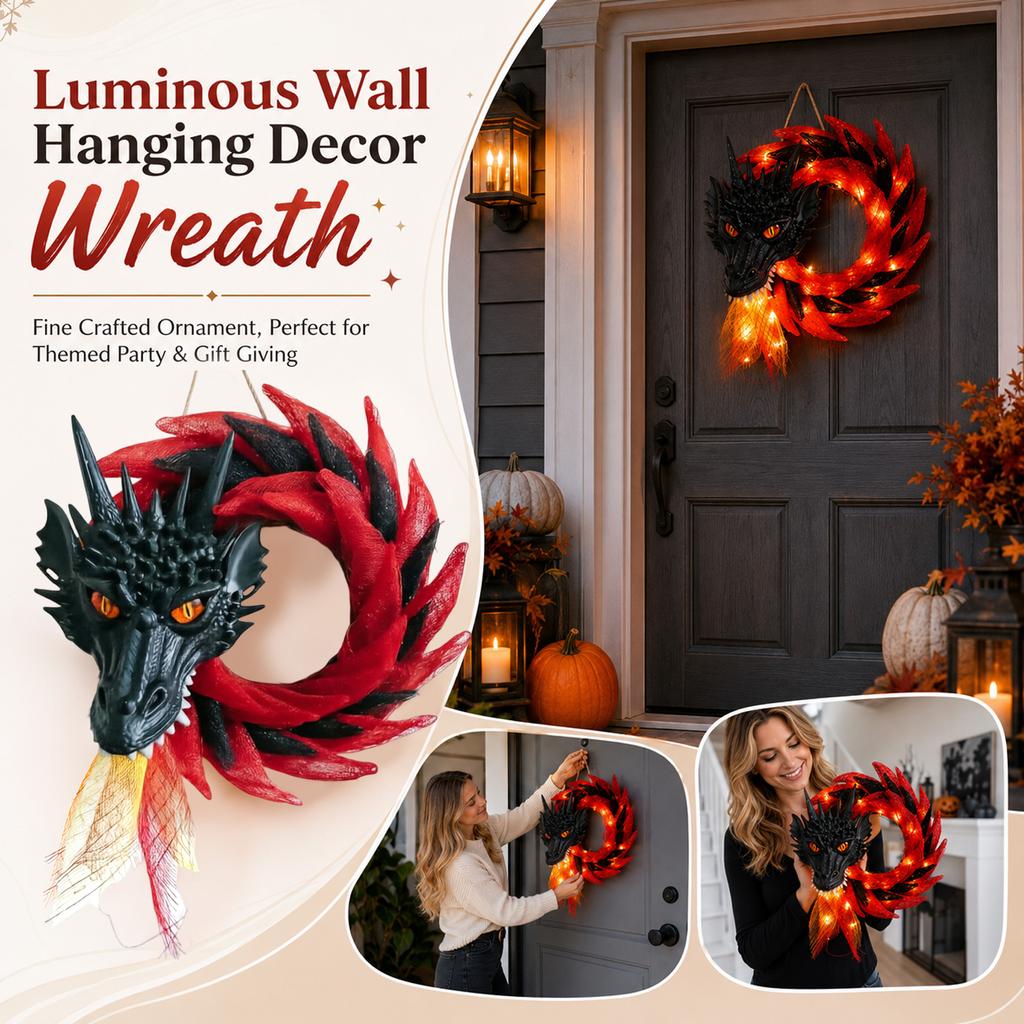 Glowing Hanging Decorative Wreath for Home Wall Door