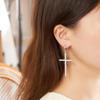 Zircon  Cross Earrings For Women Men Gothic Punk Hip Hop Jesus Crucifix Dangle Earring Christian Party Jewelry