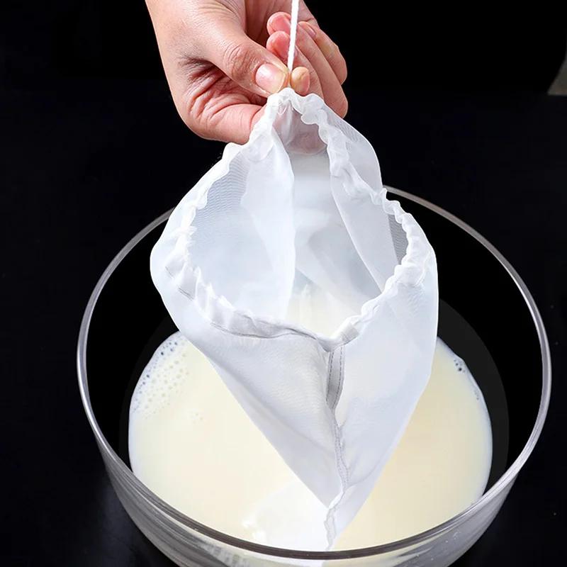 Food Grade Soy Milk Wine Nylon Filter Bag Net 100 Mesh Tea Beer Coffee Oil Reusable Filter Fabric Bags Kitchen Filter Fabric Bag