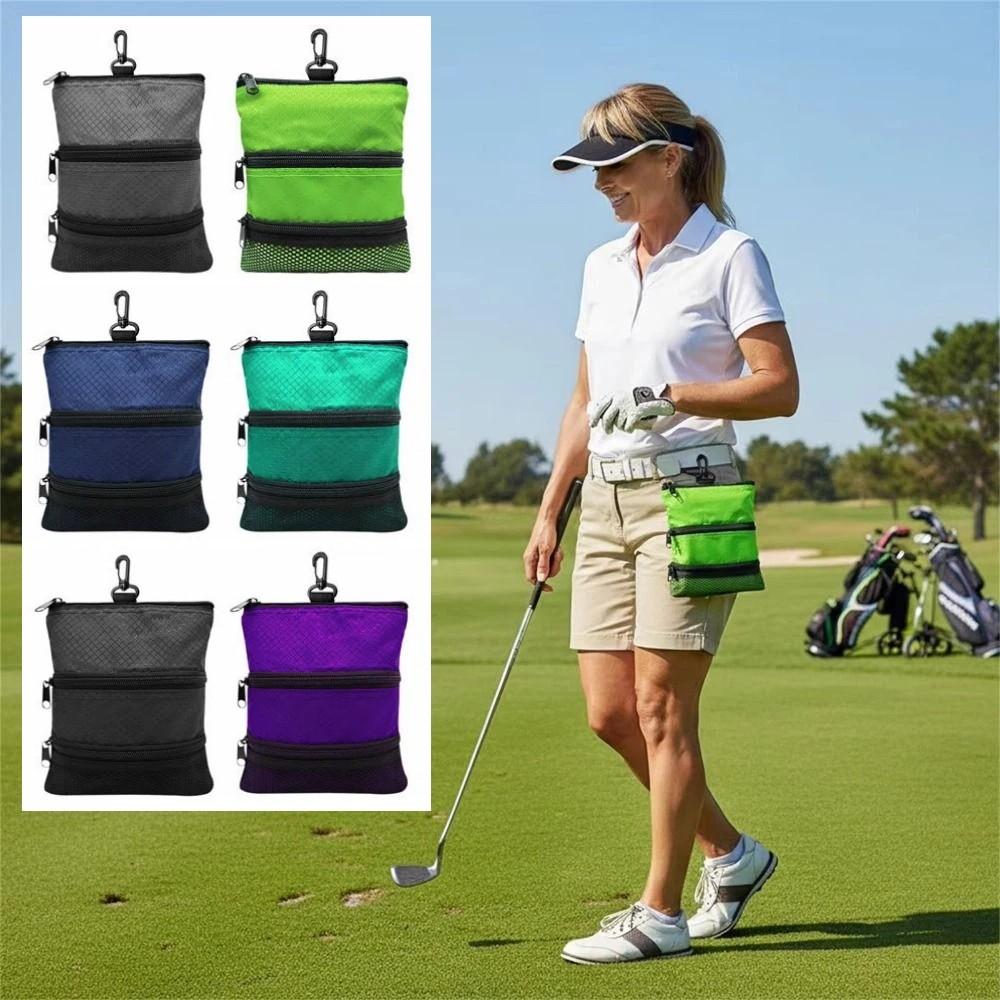Portable Golf Storage Bag Three Layer Golf Pouch Accessories Carrier Golf Ball Bag Traveling