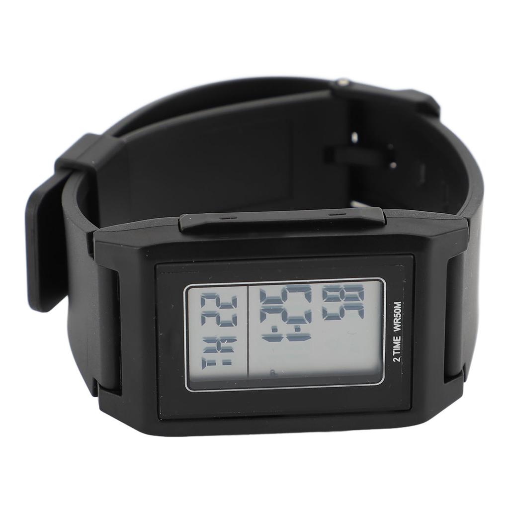 Pánské obdélníkové sportovní hodinky EL Luminiscenční 12/24H Stopky TPU Řemínek Multifunkční Obdélníkové Hodinky