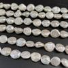 1String, Button Shape Pearls, 13-14 mm, White Natural Freshwater Pearl Beads for Jewelry Making DIY Supplies, Women's Craft Gifts 36cm