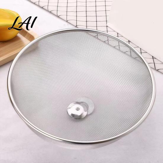 Portable Food Tent with Handle for Camping Stainless Steel Mesh Cover Handle Round Breathable Hot Dishes Protector Durable Guard And Fruit Platters