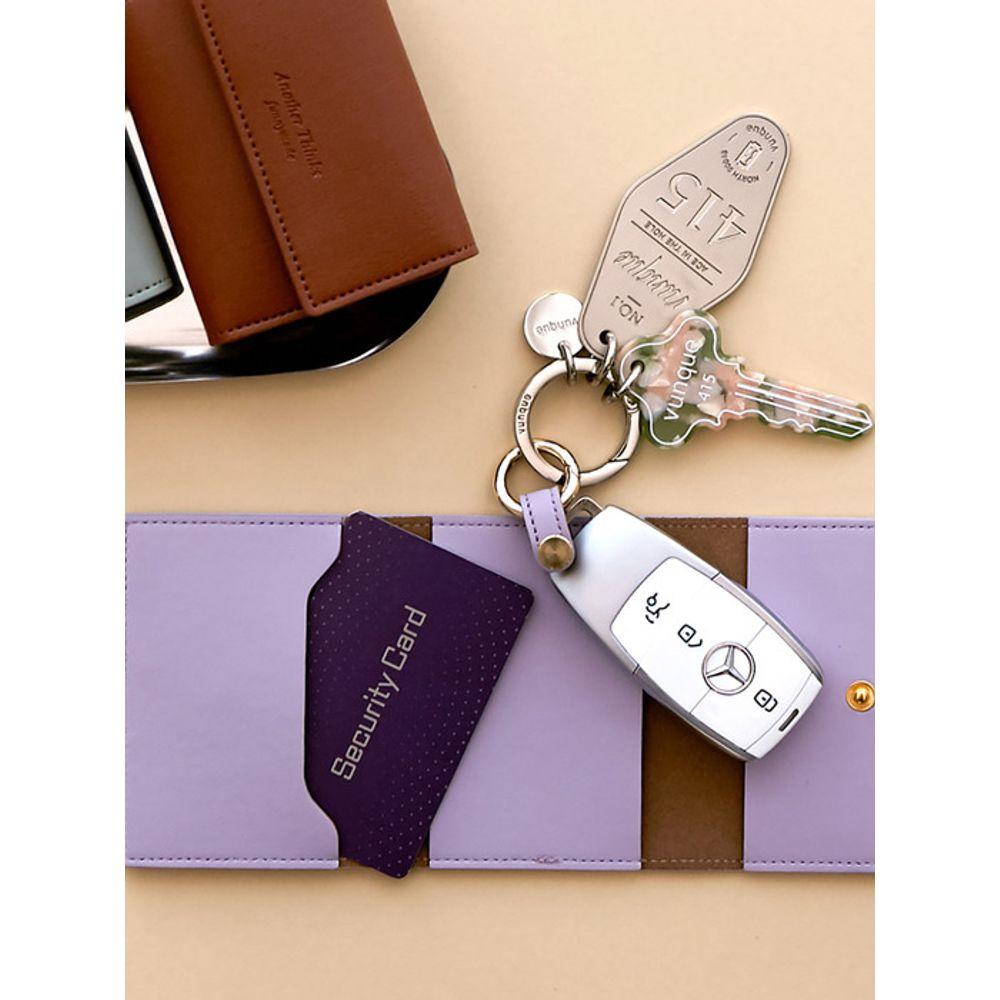 FUNNYMADE Custom Leather Card Holder Car Key Case Smart Key Cover Holder