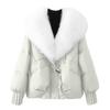Women's Solid Color Fashionable Thick Warm Temperament Cotton Jacket With Large  Collar Cotton Coat Jacket