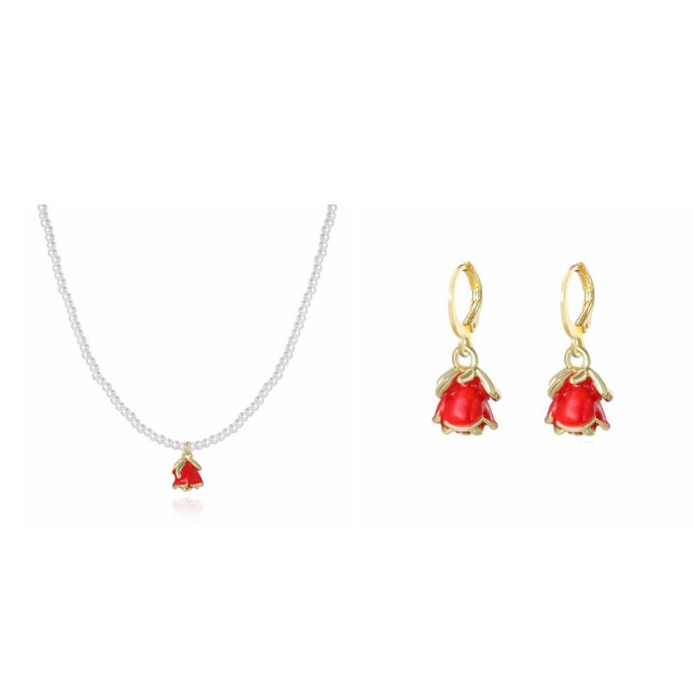 Zinc Zinc Zinc Alloy Necklace Earrings Bracelet Flower Flower Jewelry Luxury Rose Necklace  Wedding