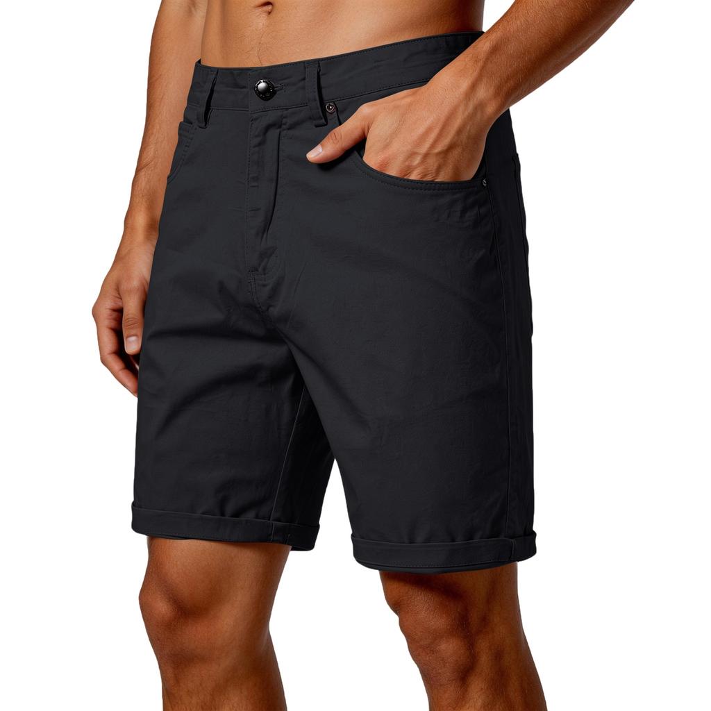 Herren Casual Shorts, Gerade geschnitten und figurbetont, Fünf-Zoll-Hose, Große Größe, Farbe, Arbeitskleidungshose
