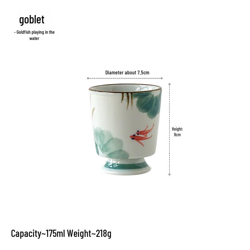 MDNG Retro High-Footed Arowana Goldfish Teacup Set